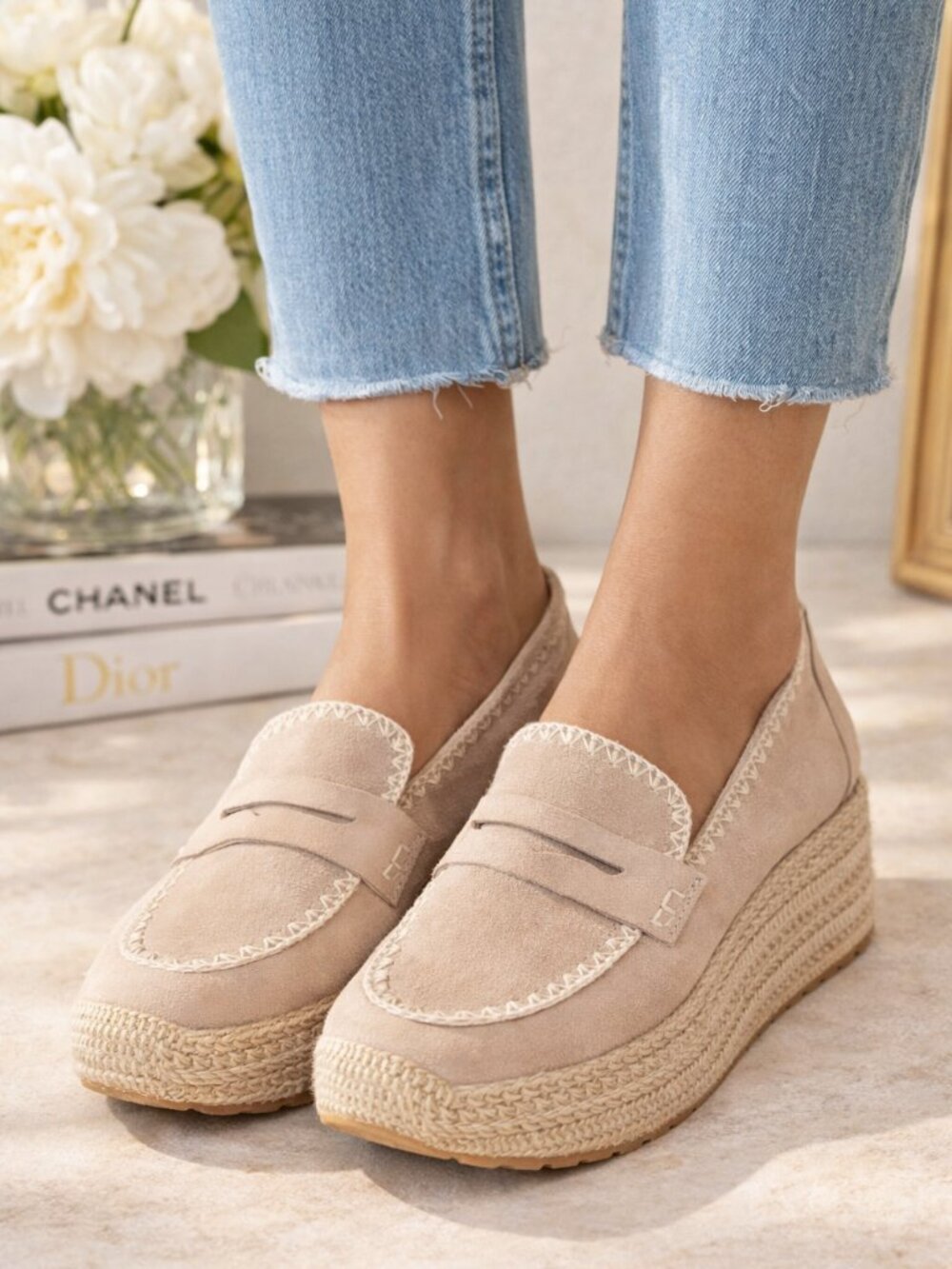 Dolce Vita Beige Espadrille Platform Mules - Picture 2 of 3